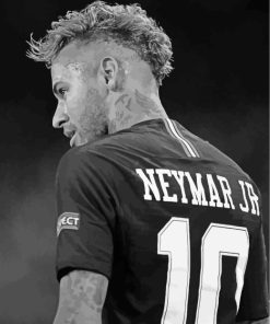 Black And White Neymar paint by numbers