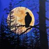 Nighthawk Bird Silhouette paint by numbers