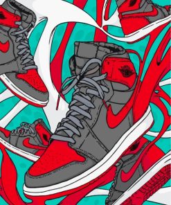 Nike Air Jordan Baskets Illustrations paint by numbers