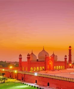 Pakistan Badshahi Mosque Art paint by numbers