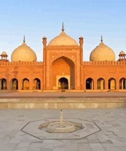 Aesthetic Badshahi Mosque paint by numbers