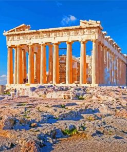 Parthenon Greece paint by numbers