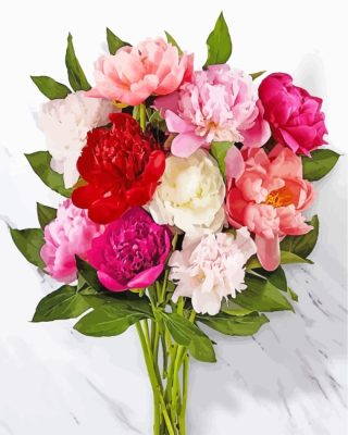Beautiful Peonies Bouquet paint by numbers