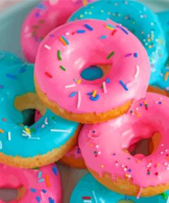 Pink And Blue Donuts paint by numbers