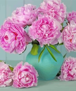 Pink Peonies Vase paint by numbers