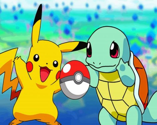 Pikatchu And Squirtle paint by numbers