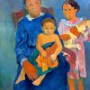 Polynesian Woman With Children paint by numbers