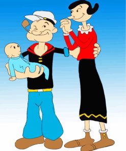 Popeye And Olive Oyl Characters paint by numbers