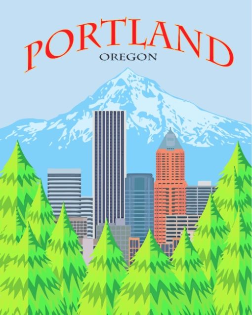 Portland Oregon Poster paint by numbers