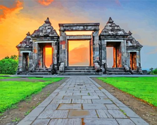 Ratu Boko Indonesia paint by numbers