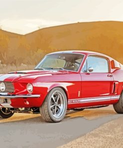 Cool Red Shelby Car paint by numbers