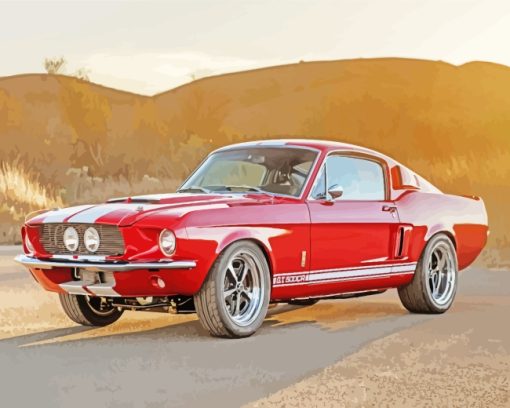 Cool Red Shelby Car paint by numbers
