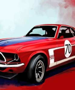 Red Shelby Illustration paint by numbers