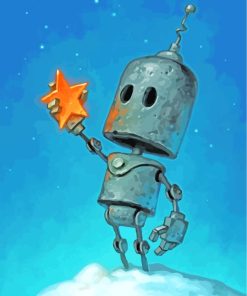 Robot Holding Star paint by numbers