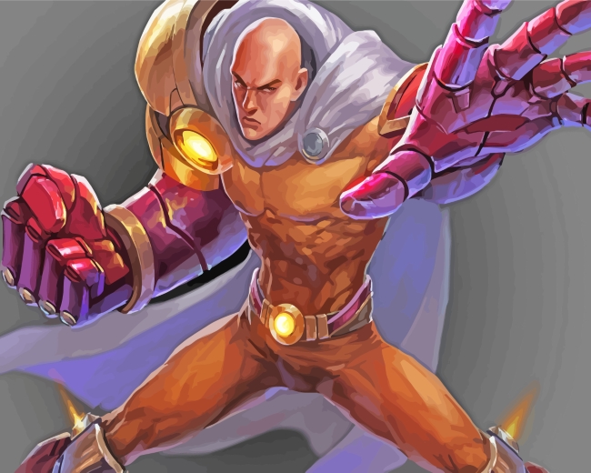 Saitama Hero Art paint by numbers