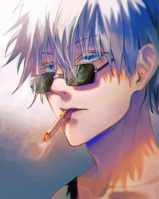 Satoru Gojo Smoking paint by numbers