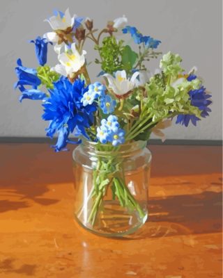 Spring Flowers Jar paint by numbers