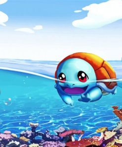 Squirtle Character Swimming paint by numbers