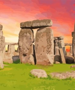 Stonehenge Monument At Sunset paint by numbers