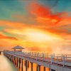 Sunset Ocean Pier paint by numbers