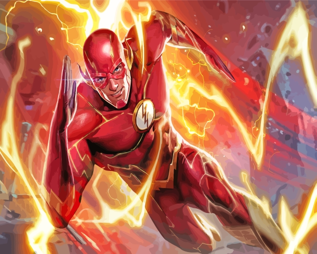 The Flash Superhero paint by numbers