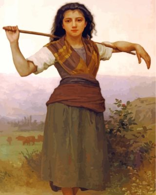 The Shepherdess Realism Art paint by numbers