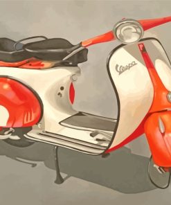 Vintage Vespa Scooter paint by numbers