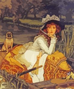 Victorian Lady In Boat paint by numbers