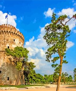 Aesthetic White Tower Of Thessalonique paint by numbers