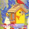 Yellow Birdhouse paint by numbers