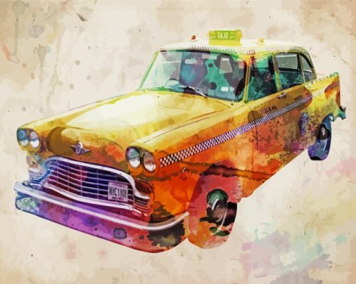 Yellow Taxi Art paint by numbers