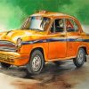 Yellow Taxi Car paint by numbers