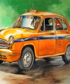 Yellow Taxi Car paint by numbers