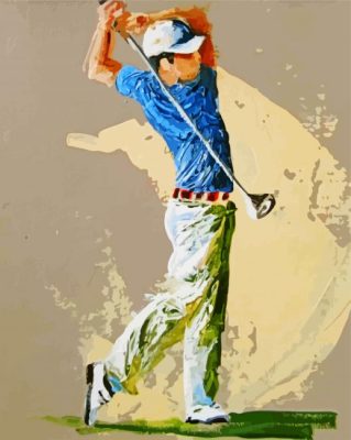 Abstract Golfer Illustration paint by numbers