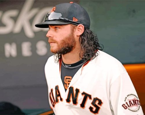 Brandon Crawford Baseball Player paint by numbers