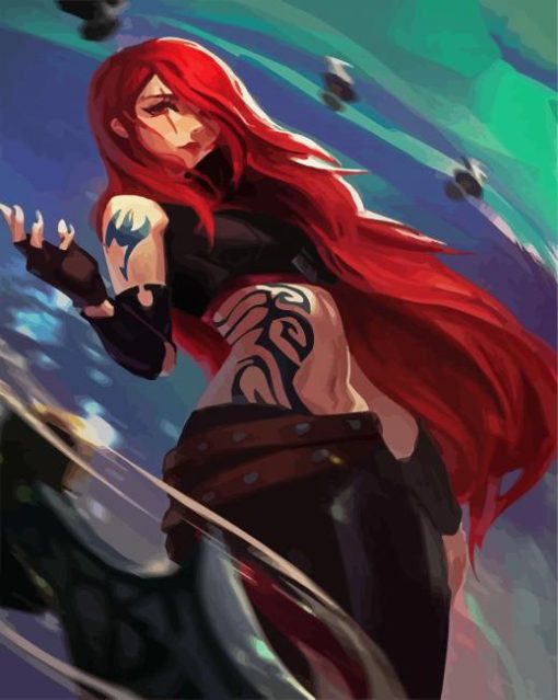 Cute Erza Scarlet Character paint by numbers