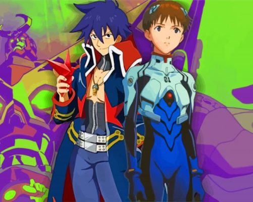 Gurren Lagann Characters paint by numbers