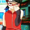 Sarada Uchiha With Glasses paint by numbers