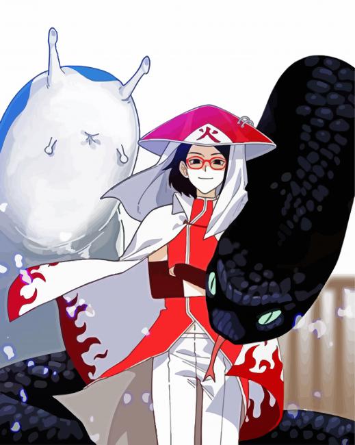 Sarada Uchiha With Friends paint by numbers
