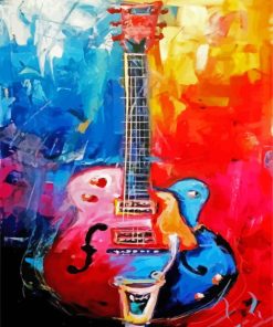 Abstract Electric Guitar Art paint by numbers