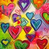 Colorful Hearts paint by numbers