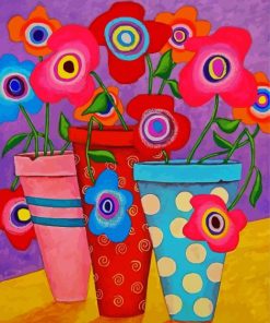 Flowers In Pots Art paint by numbers