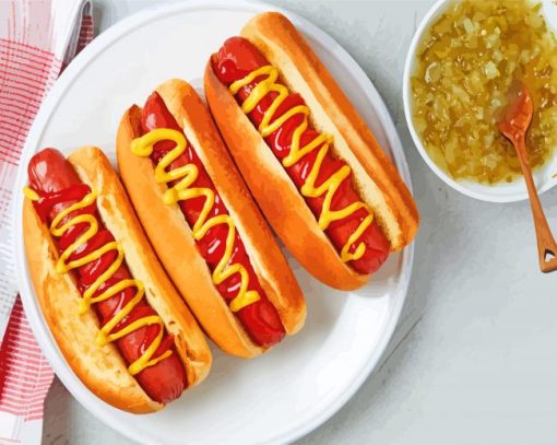Tasty Hotdogs paint by numbers