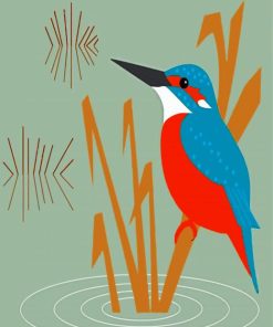 Aesthetic Kingfisher Bird Art paint by numbers