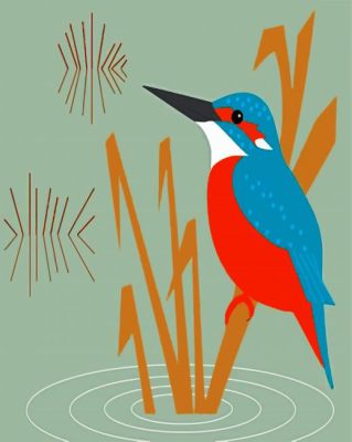 Aesthetic Kingfisher Bird Art paint by numbers