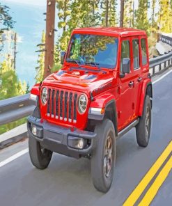 Red Jeep Sahara Car paint by numbers