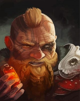 Warrior Dwarf paint by numbers