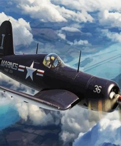 Airplane Vought F4U Corsair paint by numbers