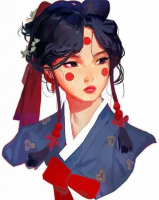 Asian Girl Art paint by numbers