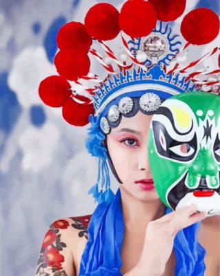 Aesthetic Asian Lady paint by numbers